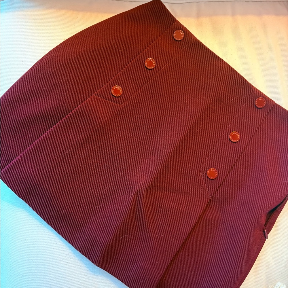 Sandro Burgundy Midi Skirt